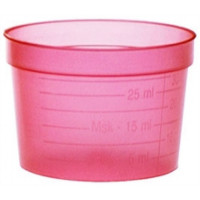 Gobelet rouge 30 ml - H32 mm SANS COUVERCLE