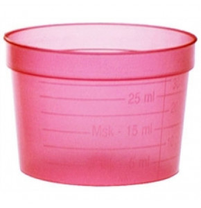 Gobelet rouge 30 ml - H32 mm SANS COUVERCLE
