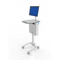 Trolley for Panel or PC + Monitor - Height-adjustable VESA stand - Height-adjustable handle - 512Wh Lithium battery - Charger - Castors with brakes - LED module for charge display - MMF PC case