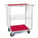 Red changing trolley 750 - 1000x585x1035 mm with shelves and without seperations - bare