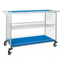 Blue changing trolley 1100 - with shelf without dividers - top size 1100x520x1020 mm - bare