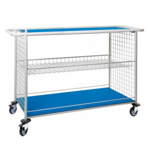 Blue changing trolley 1100 - with shelf without dividers - top size 1100x520x1020 mm - bare