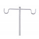 Stainless steel infusion stand - 2 stainless steel U hooks - stainless steel base