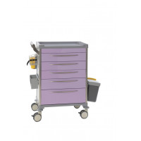 Mdose lilac nursing trolley 5 drawers