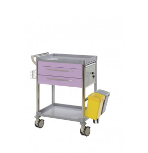 Mdose nursing trolley - 2 drawers - Lilac