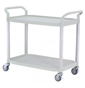 Light grey multipurpose trolley - 2 trays - 1100 x 520 x H950 mm