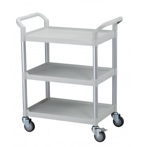 Chariot polyvalent gris clair - 3 plateaux - 800 x 480 x H1000 mm