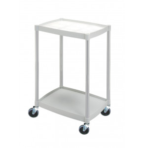 Chariot polyvalent gris clair -2 plateaux - 485 x 365 x H750 mm