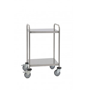 Welded stainless steel trolley with 2 shelves 600x400mm