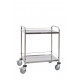 Welded stainless steel trolley with 2 shelves 800x500mm and racks (to be mounted)