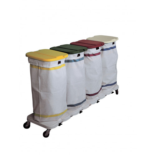 Bag trolley for dirty laundry and waste