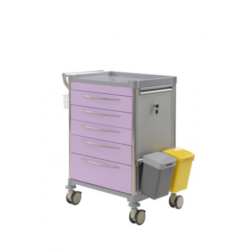 Chariot de soins Mdose - 5 tiroirs - Lilas