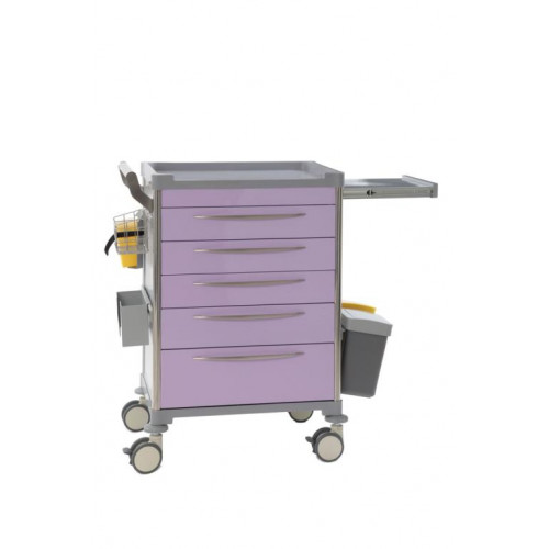 Chariot de soins Mdose - 5 tiroirs - Lilas