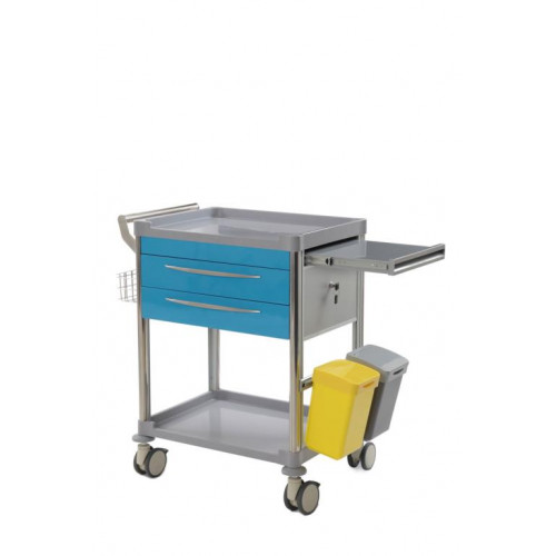 Mdose nursing trolley - 2 drawers - Blue