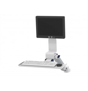 Medical monitor/panel PC mounts with folding keyboard support