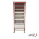 Mobile curtain cabinet with centralized key lock - 18 slides