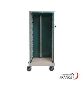 Armoire médicale mobile pour tiroirs jointifs avec fermeture centralisée à clé - 18 glissières