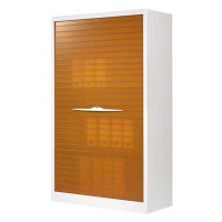 Armoire à rideaux 138 x 100 x 55 cm rideau orange translucide avec serrure 2 clés