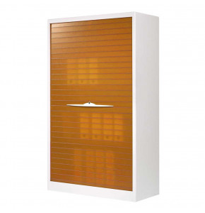 Armoire à rideaux 138 x 100 x 55 cm rideau orange translucide avec serrure 2 clés