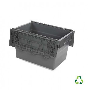 Plastic container for transport - ALC - 600x400xH365- Grey