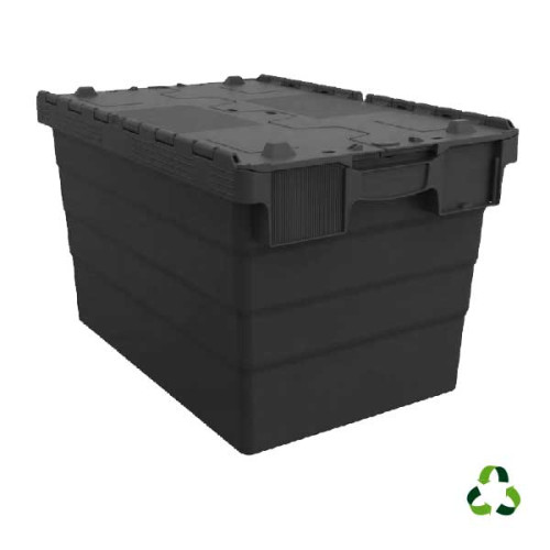 Plastic container for transport - ALC - 600x400xH365 - Black