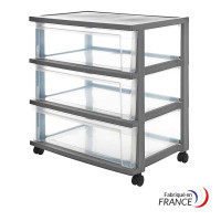 Large storage tower with 3 x 30L drawers with castors