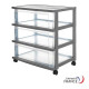 Large storage tower with 3 x 30L drawers with castors
