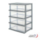 4-drawer wide tower with 4 castors - NSW-604 BK/C