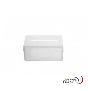 Polypropylene plastic box with hinged lid - V30-14