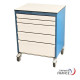 Mobile simple drawer unit with 5 drawers - 2 drawers of 65 mm, 2 drawers of 135 mm, 1 drawer of 205 mm