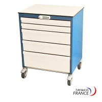Medical worktop for drawers with centralised code lock - 9 slides