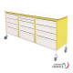 Mobile workbench in HPL with 3 drawers for healthcare facility - 27 slides