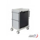 CAMELEON white trolley 600X400 - 12 levels - Equipped with right-hand shelf and 3 rails 