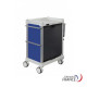 CAMELEON violet blue trolley 600X400 - 12 levels - Equipped with shelf on the right and 3 rails