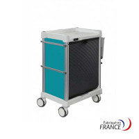  CAMELEON turquoise  trolley 600X400 - 12 levels - Equipped with right-hand shelf and 3 rails