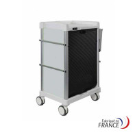 CAMELEON white trolley 600X400 - 14 levels - Equipped with right-hand shelf and 3 rails 