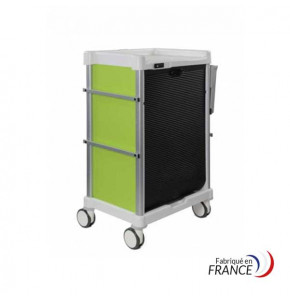 Chariot CAMELEON anis 600X400 - 14 niveaux - Equipé avec tablette à droite et 3 rails