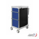 CAMELEON violet blue trolley 600X400 - 14 levels - Equipped with right-hand shelf and 3 rails