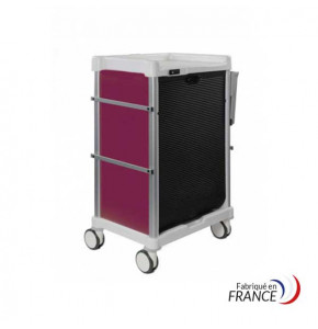 Chariot CAMELEON prune 600X400 - 14 niveaux - Equipé avec tablette à droite et 3 rails