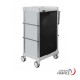 CAMELEON white trolley 600X400 - 16 levels - Equipped with right-hand shelf and 3 rails 
