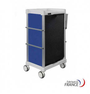 CAMELEON violet blue trolley 600X400 - 16 levels - Equipped with right-hand shelf and 3 rails