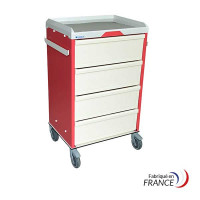NOVELO DIALYSE medical trolley - 12 slides - 4 telescopic drawers - 2 rails - without lock