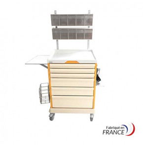 Equipped anesthesia cart NOVELO 10 - 6 drawers without locking system