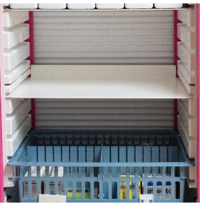 Étagère 600x400 avec dosseret arrière seul pour bac nominatif ESCARGOT