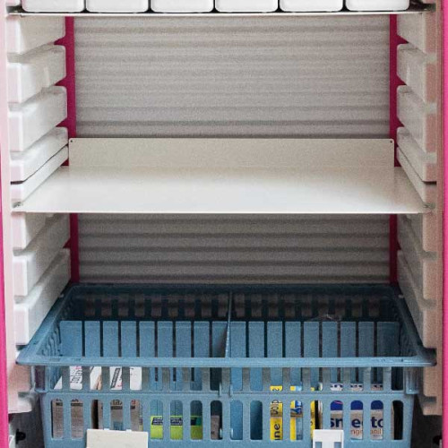 Étagère 600x400 avec dosseret arrière seul pour bac nominatif ESCARGOT