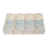 Kit of 4 1/4 trays for the middle drawer of the NOVELO trolley (8 partitions and 4 label holders)