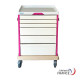 NOVELO 10 medical trolley - 2 RAILS - WITHOUT CLOSING SYSTEM - COLOURS TO BE DEFINED