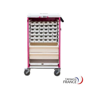 Chariot médical NOVELO RIDEAU 11 glissières avec fermeture à code électronique