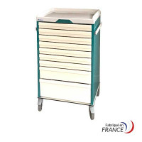 NOVELO 12 Medical Cart without Closure with HPL Base and 2 Rails - COLOR TO BE DEFINED