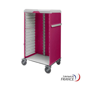 Chariot médical NOVELO 14 - 2 RAILS - SANS FERMETURE - COLORIS A DEFINIR